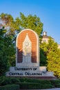 Sunny view of the sign of University of Central Oklahoma