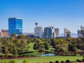 Sunny view of the STRAT SkyPod and cityscape