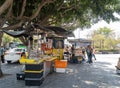 Sunny view of street vendor in Tapon area