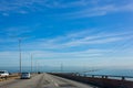 Sunny view of transportation of San Mateo-Hayward Bridge