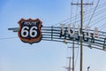 Sunny view of the Tulsa Route 66 Sign