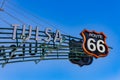 Sunny view of the Tulsa Route 66 Sign