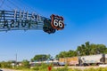 Sunny view of the Tulsa Route 66 Sign