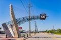 Sunny view of the Tulsa Route 66 Sign