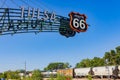 Sunny view of the Tulsa Route 66 Sign