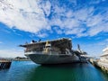 Sunny view of the USS Midway Museum Royalty Free Stock Photo