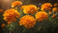 The sunny and warm appearance of a marigold flower