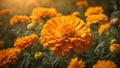 The sunny and warm appearance of a marigold flower