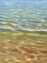 Sunny water with transparent waves watercolor background