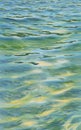 Sunny water with transparent waves watercolor background