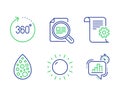 Sunny weather, Artificial colors and 360 degrees icons set. Vector