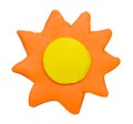 Sunny weather forecast icon symbol plasticine clay