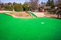 Sunny weather at mini golf course Royalty Free Stock Photo
