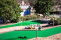 Sunny weather at mini golf course Royalty Free Stock Photo