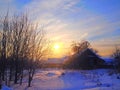 Sunny winter day in february