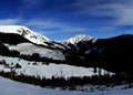 Sunny winter day in Giant mountains (panoram) Royalty Free Stock Photo