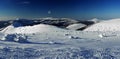 Sunny winter day in Giant mountains (panoram)