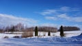 Sunny winter day in the Latgale countryside. Royalty Free Stock Photo