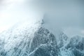 Sunny winter day in norwegian mountains and epic view, Norway. Lovely clouds and blue sky. Royalty Free Stock Photo