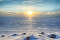 Sunny winter evening in the Gulf of Finland