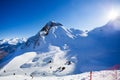 Sunny winter landscape of Caucasus mountains Royalty Free Stock Photo