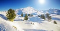 Sunny winter mountain lanscape
