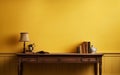 Sunny Yellow Background Accentuates Wall Credence -Generative Ai