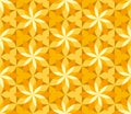Sunny yellow floral geometric seamless pattern. Royalty Free Stock Photo