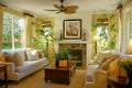 Sunny Yellow Living Room w/Fan