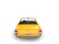 Sunny Yellow Vintage Convertible Car - Tail View