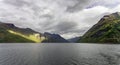 Sunnylvsfjorden, part of Storfjorden in Stranda and Fjord municipalities in region SunnmÃÂ¸re, part of Geirangerfjord