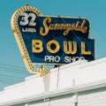 Sunnyside Bowl bowling alley sign, in Danvers, Massachusetts