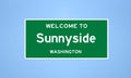 Sunnyside, Washington city limit sign. Town sign from the USA.