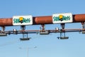 Sunpass lane at the Miami Highway in Miami, USA. Sunpass lane on left hand side is for toll only and enables electronical payment