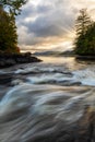 Sunrays beaming on Indian Lake Adirondacks New York Royalty Free Stock Photo