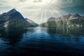 Sunrays breaking through the Sky of Alesund