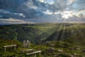 Sunrays breaking through the Sky of Bergen