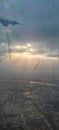 Sunrays on the city and Sabarmati river of Ahemedabad