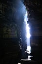 Sunrays in Gupteshwor Mahadev Cave in Pokhara, Nepal.