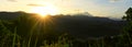 Sunrays and hills at Sabah, Borneo