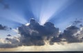 Sunrays under the clouds Royalty Free Stock Photo