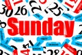 Sunday Three-dimensional red song text. Royalty Free Stock Photo