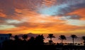 Sunrice and beach with a view on Tiran island Royalty Free Stock Photo