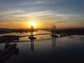 Sunrice at kendari bay bridge Royalty Free Stock Photo