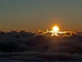 Sunrise or sunset view at high altitude