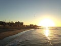 Sunrise above Coney Island and Brighton Beach. Royalty Free Stock Photo