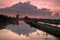 Sunrise above a Dutch landscape Royalty Free Stock Photo