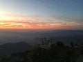 Sunrise above Himalayan Mountains - View from Sarangkot, Nepal. Royalty Free Stock Photo