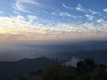 Sunrise above Himalayan Mountains - View from Sarangkot, Nepal. Royalty Free Stock Photo