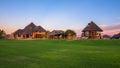 Sunrise above a luxury game lodge near the Kalahari desert in Namibia Royalty Free Stock Photo